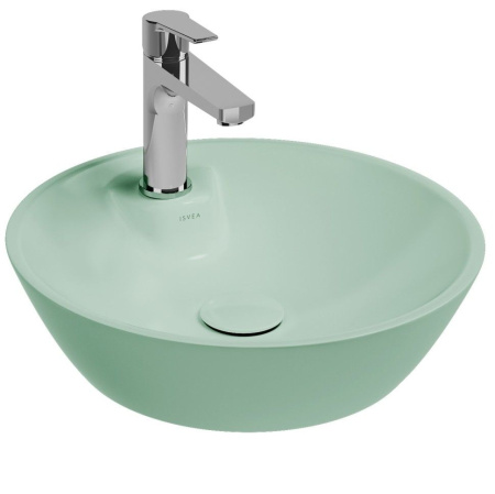 Раковина ISVEA SistemaY Soft накладная 450*450*120 1 цвет мятно зеленый матовый 10SY65045SV-2T
