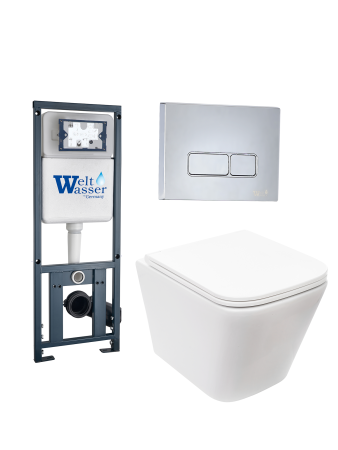 Комплект инсталляции с унитазом Weltwasser MARBERG 410 + GELBACH 043 MT-WT + MAR 410 SE CR