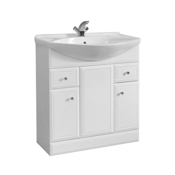 Тумба под умывальник Belux напольная Стиль 80-02, Белый глянцевый