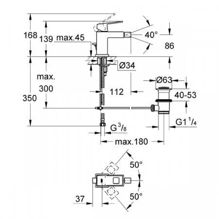 Смеситель для биде Grohe Eurocube 23138000