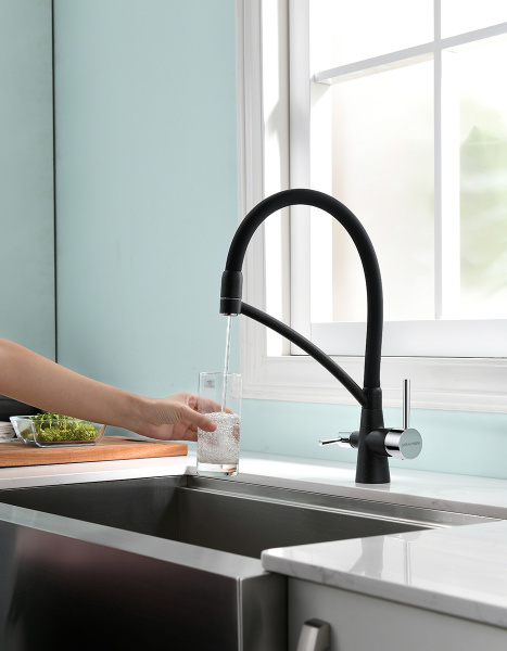 Смеситель для кухни Paulmark SIЕGEN Si213111-308, черный