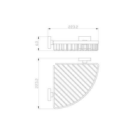 Полка для ванной угловая WONZON & WOGHAND, Брашированный никель (WW-8944-BN)