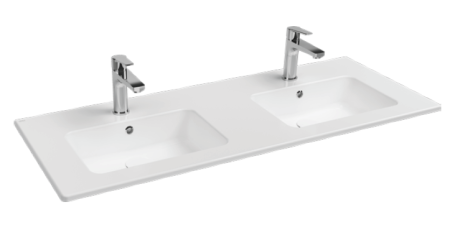 Раковина Isvea SistemaT 121 см, 2 чаши цвет белый 10SL50121SV