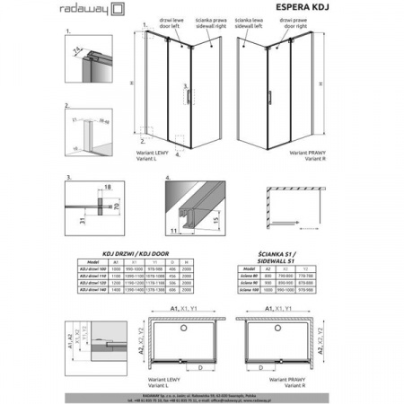 Душевой уголок Radaway Espera KDJ 120x80 R