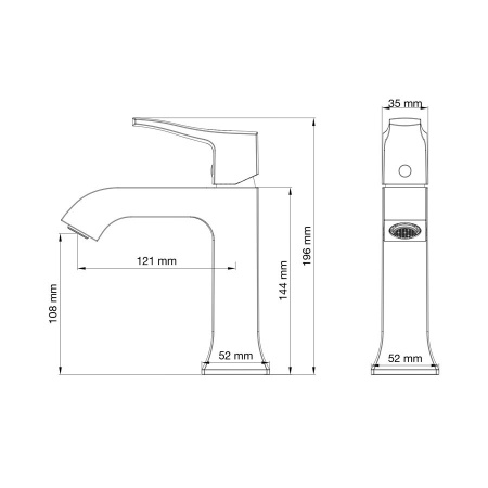 Смеситель для раковины WONZON & WOGHAND, Хром (WW-88018072-CR)