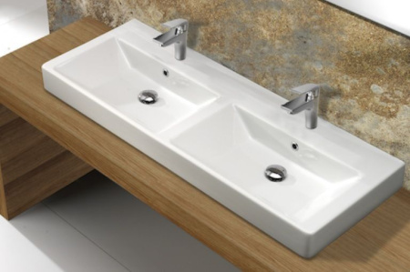 Раковина ISVEA SistemaV двойная накладная 1200*455*100 2 цвет белый СНЯТО 10SV53120SV