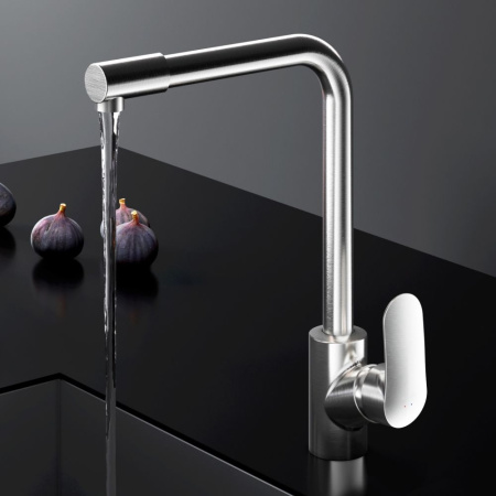 F8005711 Like, Смеситель для кухни AM.PM с каналом для питьевой воды, L-излив, сатин