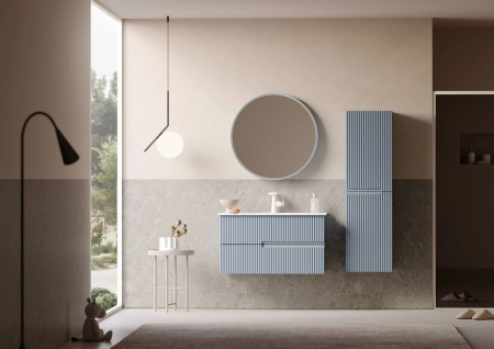 Тумба с раковиной ORKA Moonlight 90 подвесная, голубой матовый