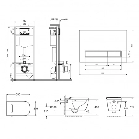 Комплект инсталляции и унитаза 7 в 1 Lavinia Boho Relfix Smart V-Clean 87561131