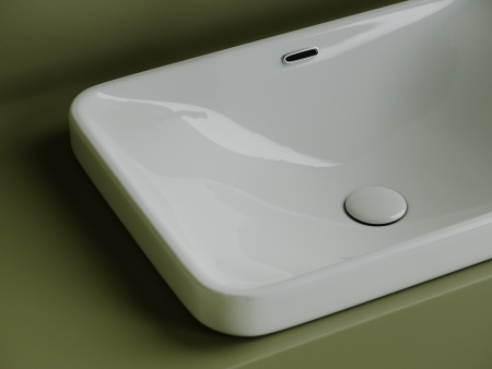 Умывальник прямоугольный встраиваемый сверху в столешницу Ceramicanova Element 605*415*185мм, Белый, CN5041