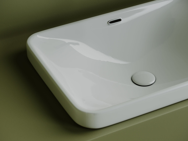 Умывальник прямоугольный встраиваемый сверху в столешницу Ceramicanova Element 605*415*185мм, Белый, CN5041