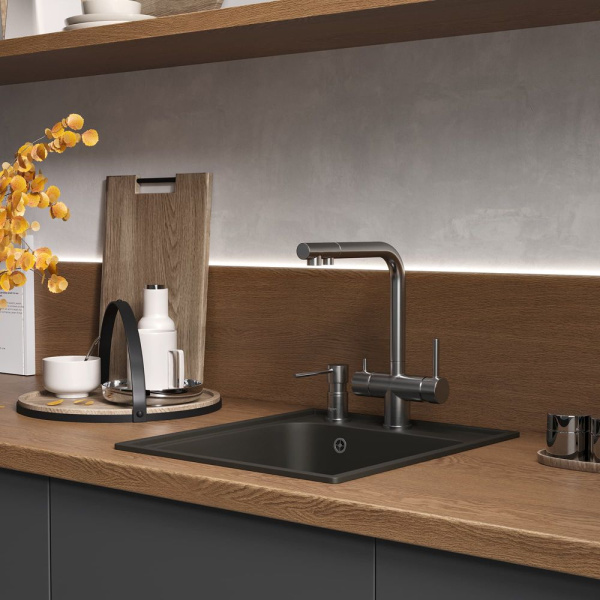 Кухонная мойка Reflection Quadra RF0243BL, черный