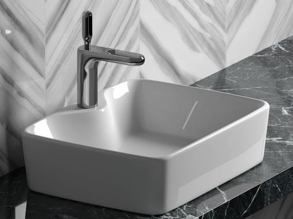 Умывальник чаша накладная прямоугольная Ceramicanova Element 480*370*130мм, Белый, CN6033