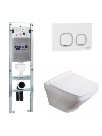 Комплект инсталляции с унитазом Weltwasser AMBERG 350 ST + HOFBACH 041 GL-WT + AMBERG RD-WT