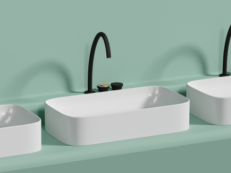 Умывальник чаша накладная прямоугольная Ceramicanova Element 705*380*150мм, белый матовый, CN6054MW