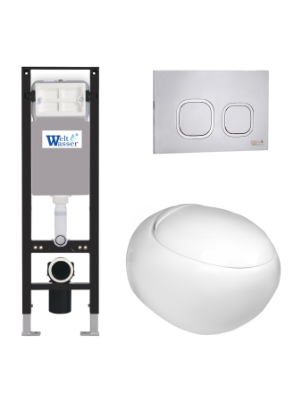 Комплект инсталляции с унитазом Weltwasser AMBERG 350 + JECKENBACH 004 GL-WT + AMBERG RD-MT CR