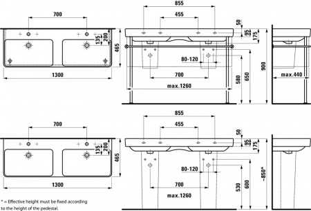 Умывальник Laufen Pro S 8149680001091 130x46.5x17.5