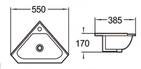 Раковина SantiLine SL-2020 55х39 белая