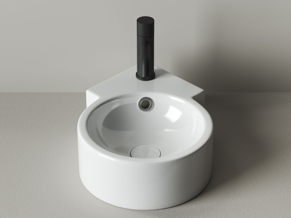 Умывальник подвесной угловой Ceramicanova Element 310*430*125мм, Белый, CN5019