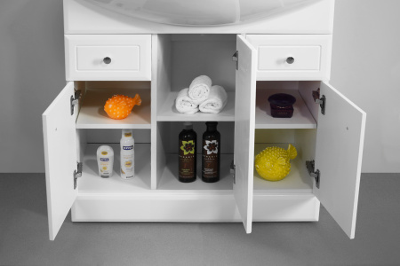 Тумба под умывальник Belux напольная Стиль 80-02, Белый глянцевый