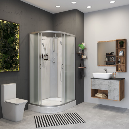 Душевая кабина Niagara Classic NG-2507-14BKG (80х80х200) высокий поддон(40см),стекло тонированное