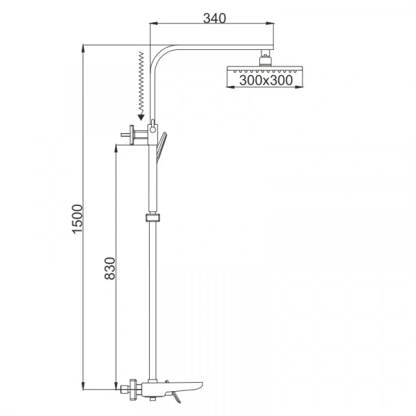 Душевая система Rose R1636Q