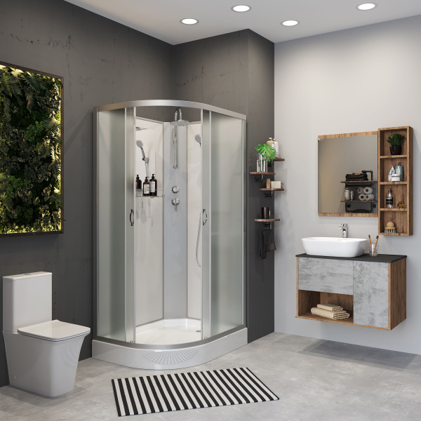 Душевая кабина Niagara Classic NG-2507-14BKG (80х80х200) высокий поддон(40см),стекло тонированное