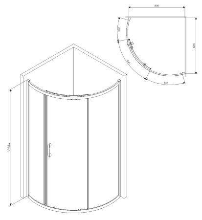 Душевое ограждение AM.PM Like W83G-315-090CG 90x90 см, без поддона