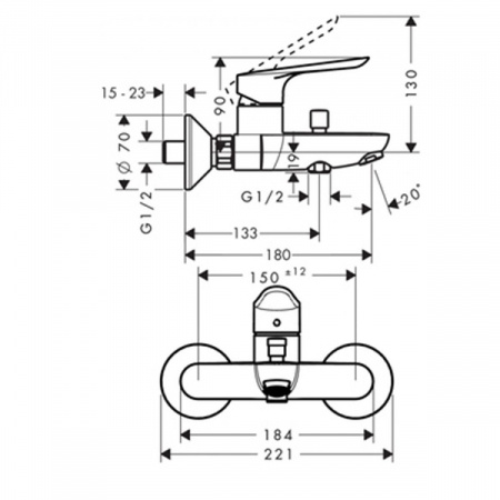 Комплект смесителей Hansgrohe Logis E 71178000+71415000+26532400