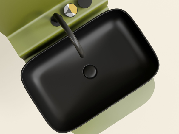 Умывальник чаша накладная прямоугольная Ceramicanova Element 605*380*122мм, черный матовый, CN6053MB