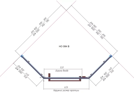 Душевой уголок RGW Hotel HO-084B (90x90) профиль черный/стекло тонированное 350608499-34