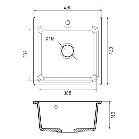 Кухонная мойка Reflexion Base RX0743BL, черный