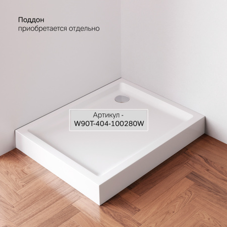 W87G-403-10080-BT Sunny Душевое ограждение AM.PM прямоугольное, раздвижн двери 100x80 черный,стекло прозрачн