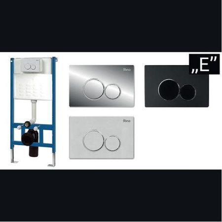 Инсталляция для унитаза Rea + кнопка Е сатин E0020