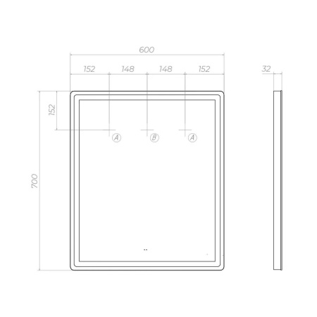 Зеркало VIGO Geometry Comfort 600