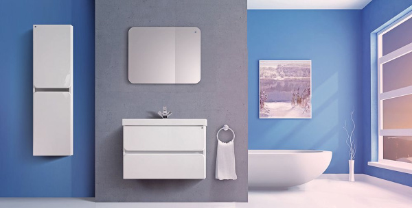 Тумба под умывальник Belux Бостон подвесная 60-02, белый глянцевый