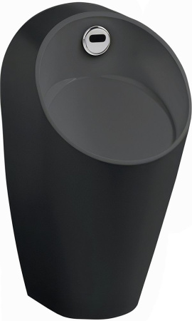 Писсуар сенсорный подвесной ISVEA Infinity черный матовый скрытый подвод воды сенсорный датчик автоматический слив в комплекте крепеж и сифон работает от батареи или от сети 10NF92001-2N