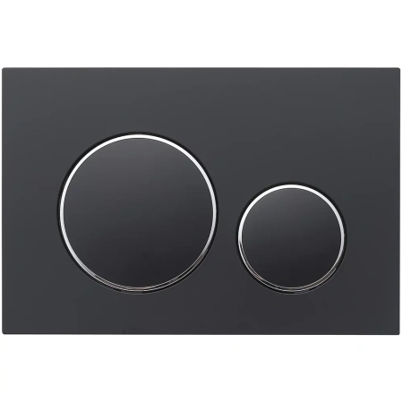 Кнопка смыва Veconi FLUSH V10, FLV10-BC, 240х162х7, пластик, черный матовый кайма - хром глянец