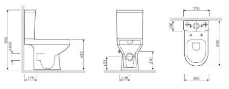 Напольный унитаз-компакт AM.PM Spirit 2.0 C708600WH безободковый FlashClean, без сиденья