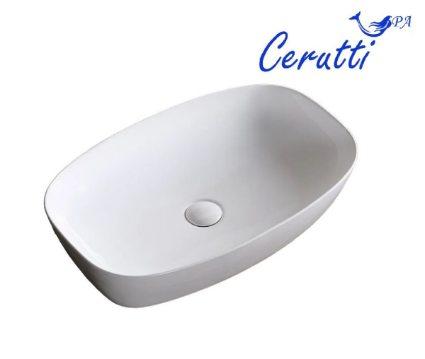 Раковина CR0063 накладная, белая, прямоугольная 600х385х135 Ceruttispa