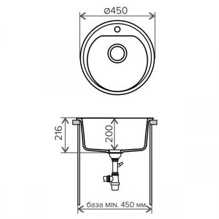 Кухонная мойка Polygran F-05 45x45 песочный