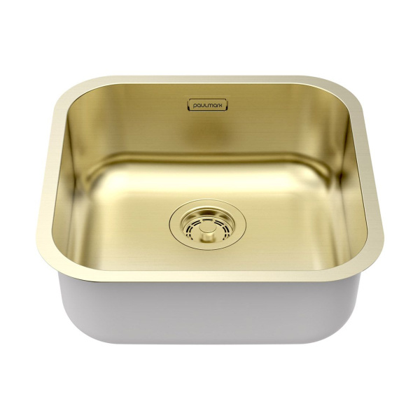 Мойка Paulmark VELLO 44 UNI VE44-LG 446х446х180 мм, нержавеющая сталь, светлое золото