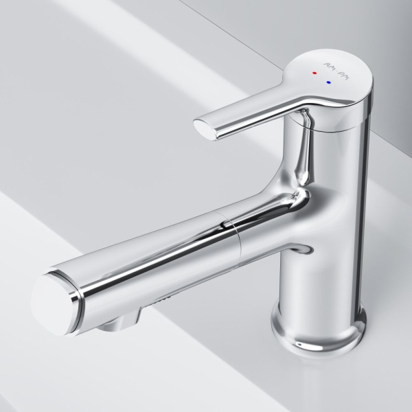 F85B02900 X-Joy S Смеситель для умывальника AM.PM с вытяжным изливом, хром