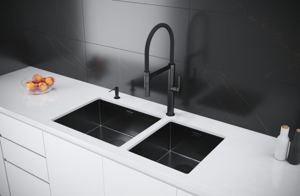 Мойка Paulmark NEXT 38 UNI PM213844-GM 440х380х200 мм, нержавеющая сталь, воронёная сталь