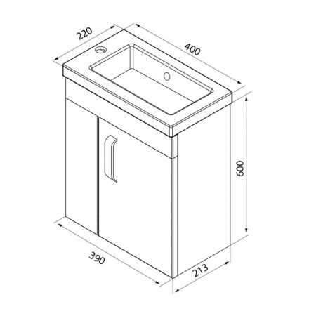 Тумба с умывальником IDDIS Torr TOR40W1i95K 40 см, белая