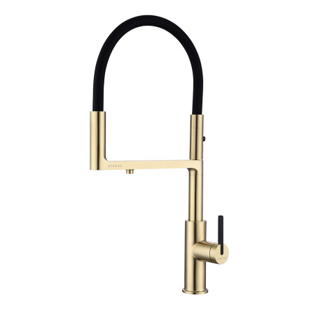 Смеситель для кухни Paulmark TORNADO To213402-SBG, светлое брашированное золото