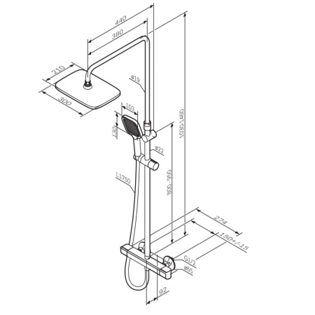 Душевая система AM.PM F078F422 Func с термостатом