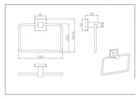 Полотенцедержатель CeramaLux Quadro 61906