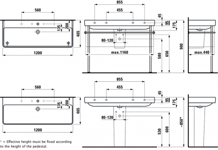 Умывальник Laufen Pro S 8149654001071 120x46x9