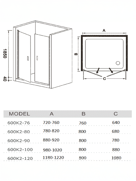 Душевая дверь WeltWasser WW 600K2-120
